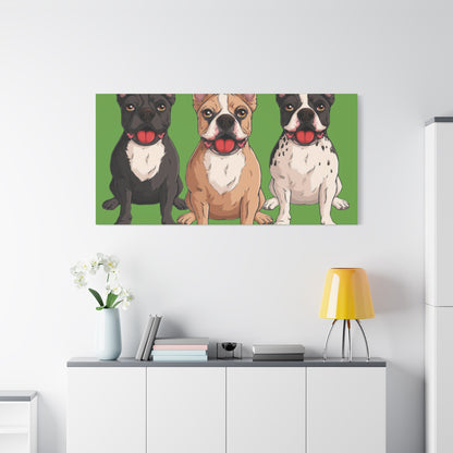 French Bulldog Trio Canvas Wall Art|Eco-Friendly - Limited