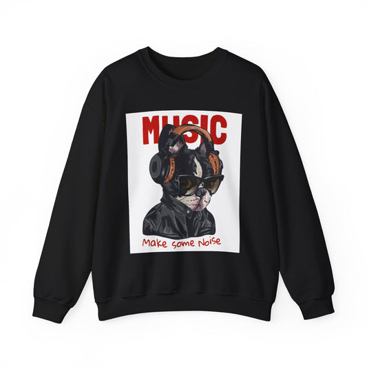 Music Dog “Make Some Noise” Graphic Sweatshirt | Eco-Limited