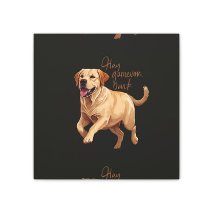 Happy Gamelon Bark Dog Canvas Wall Art | Eco-Limited