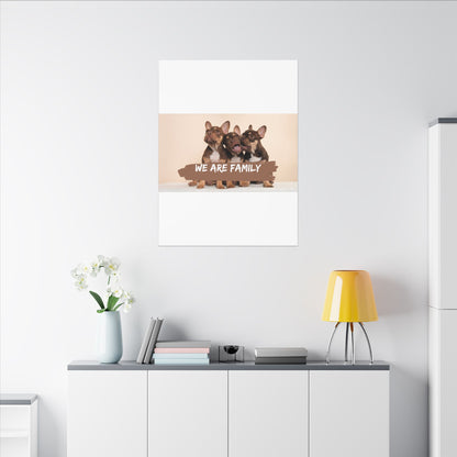 We Are Family French Bulldog Canvas Wall Art
