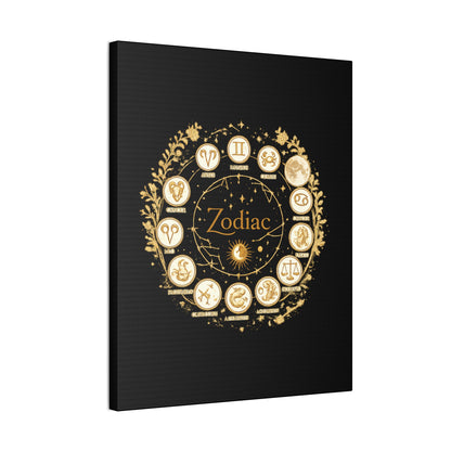 Golden Zodiac Astrology Canvas | Eco-Limited