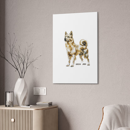 Korean Jindo Dog Illustration Canvas Wall Art | Eco - Limited