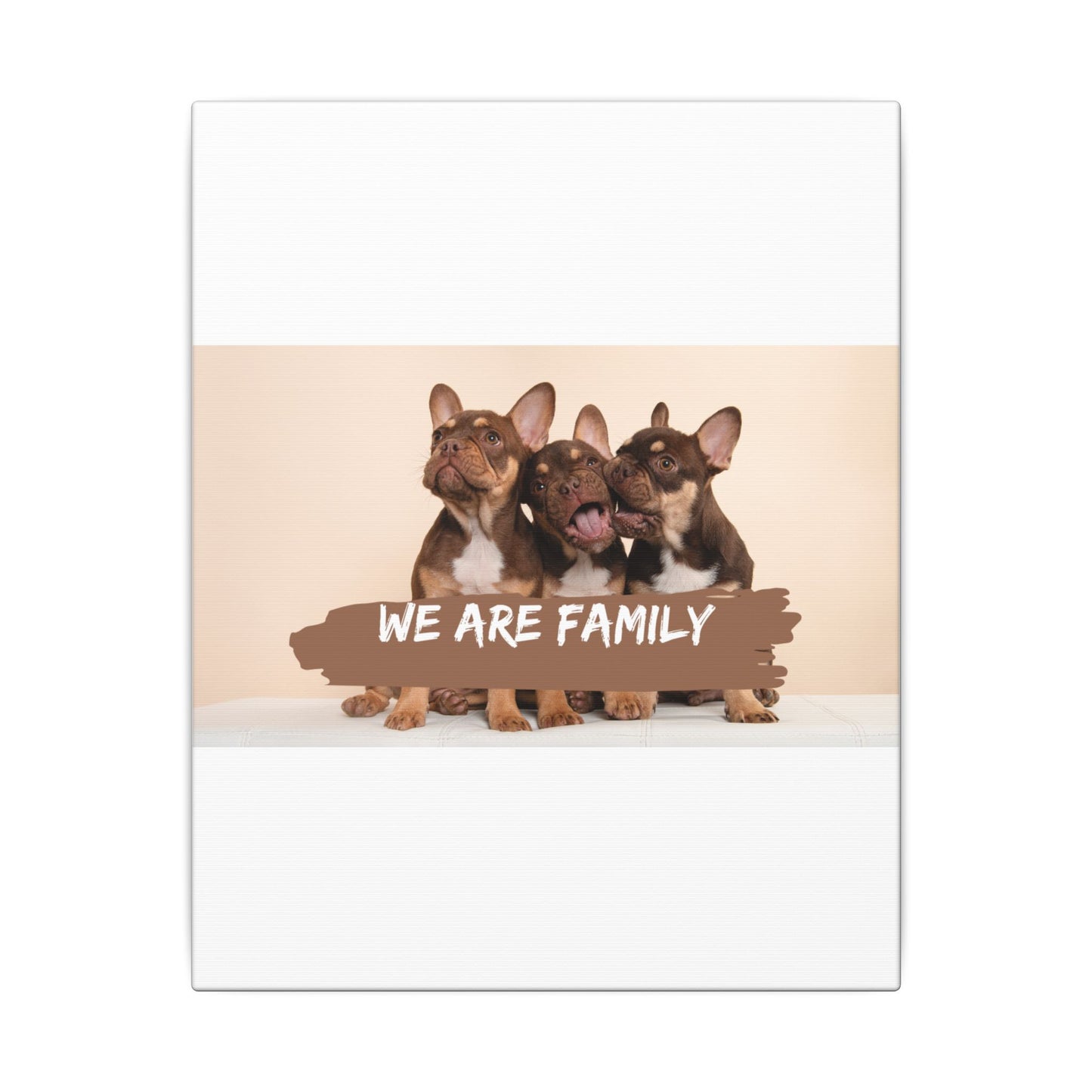 We Are Family French Bulldog Canvas Wall Art
