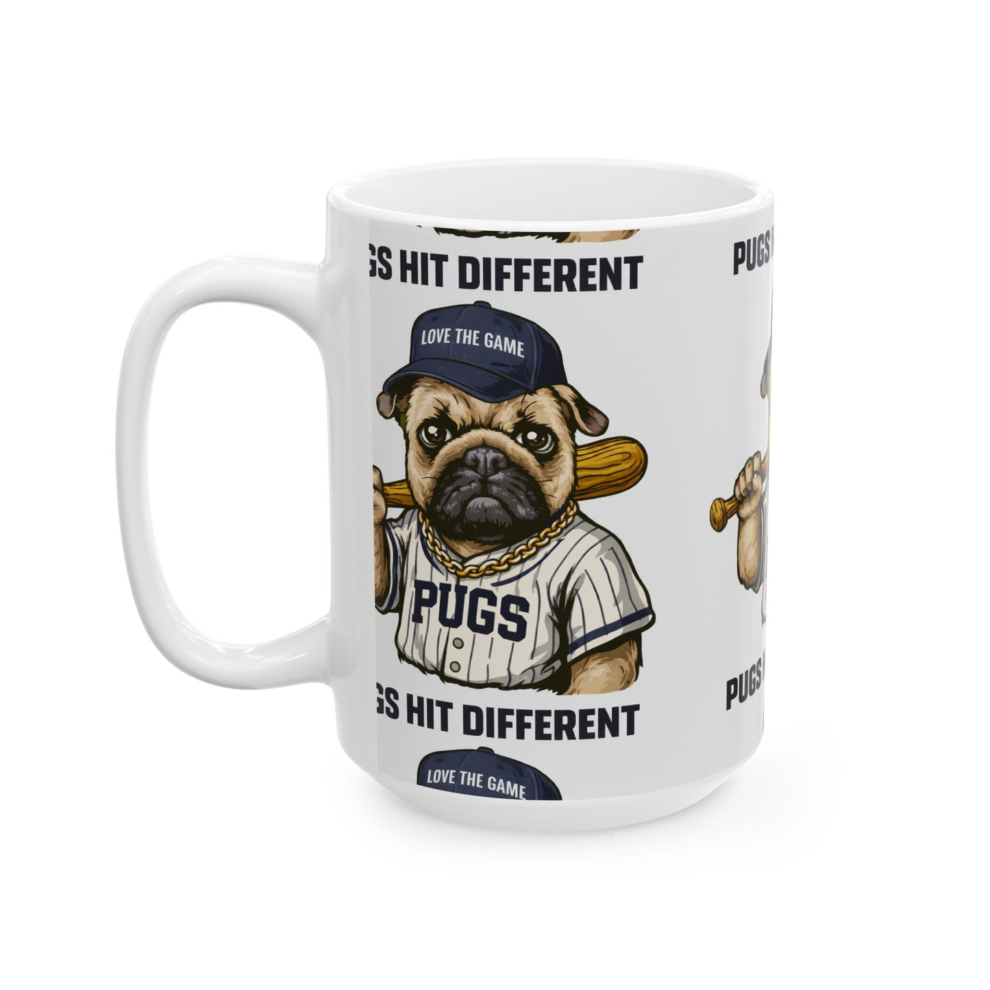 Pugs Hit Different Baseball Ceramic Mug | Eco Limited