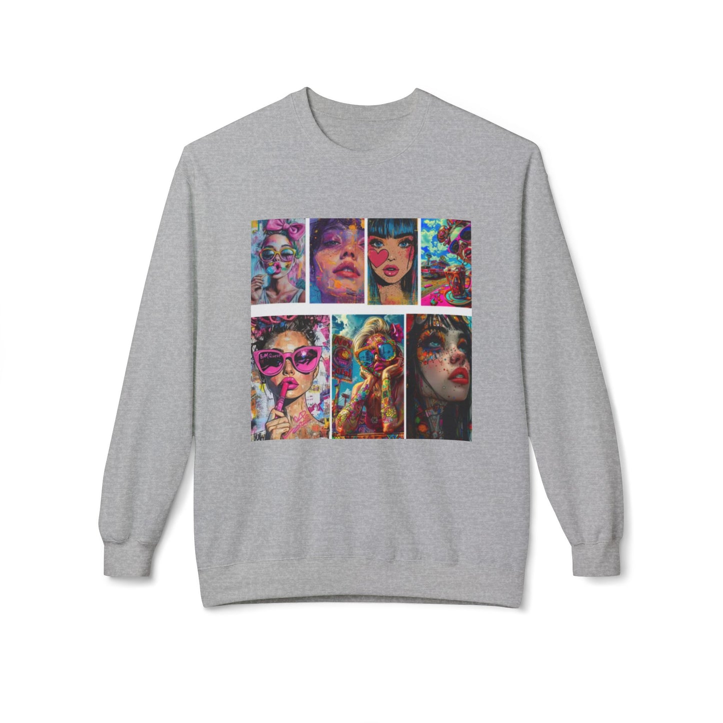 Pop Art Portrait Collage Graphic Sweatshirt