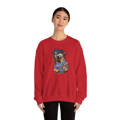 Police Pug Graphic Crewneck Sweatshirt|Eco-Friendly - Limited