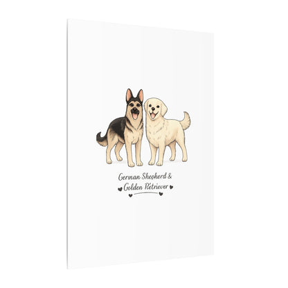 German Shepherd & Golden Retriever Canvas Wall Art