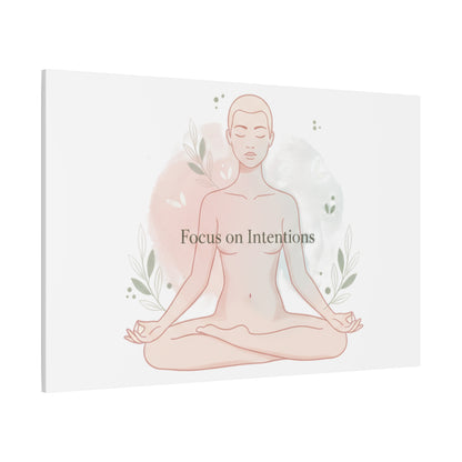 Focus on Intentions Canvas | Gentle Wellness Wall Art, Pastel Gradient Meditation Print