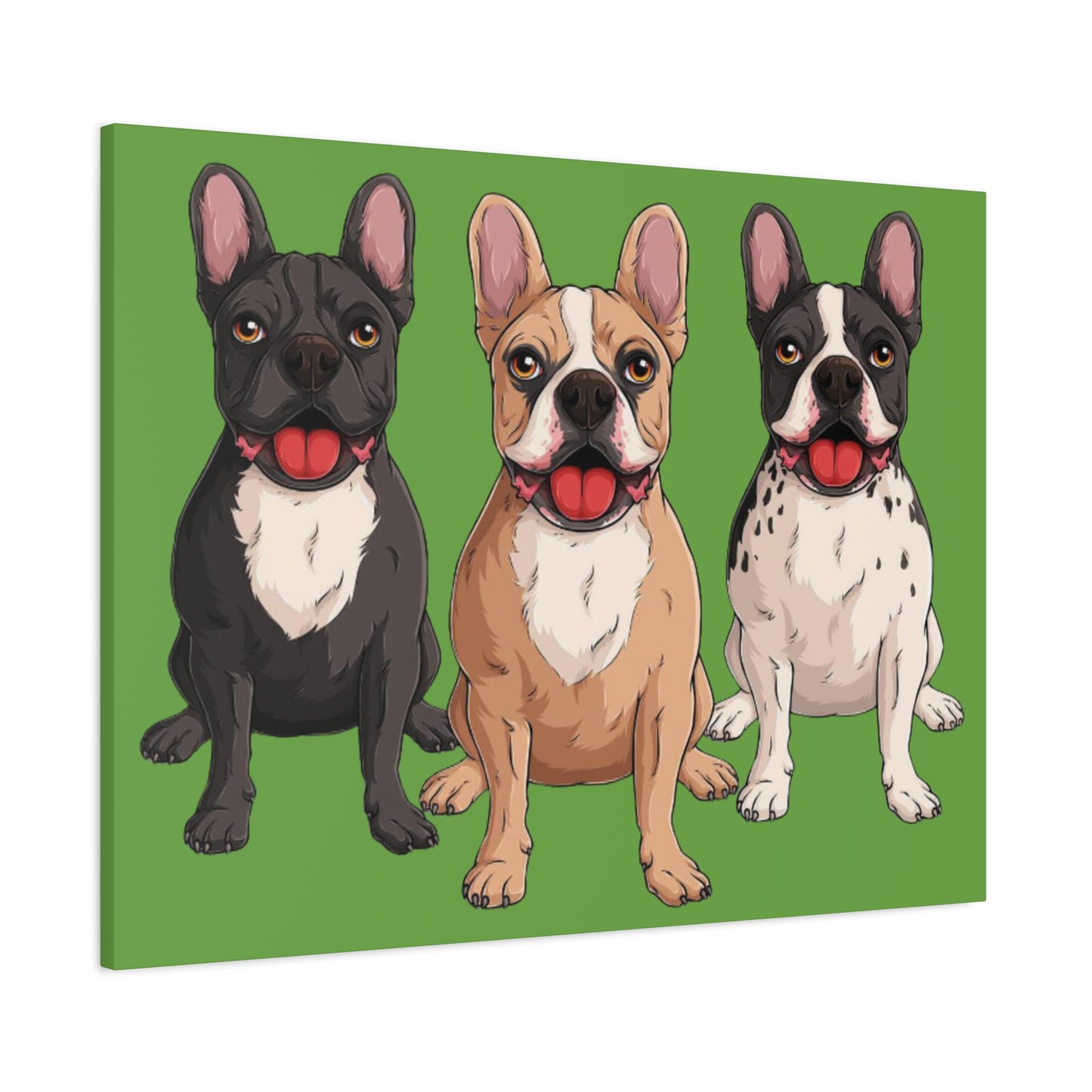 French Bulldog Trio Canvas Wall Art|Eco-Friendly - Limited
