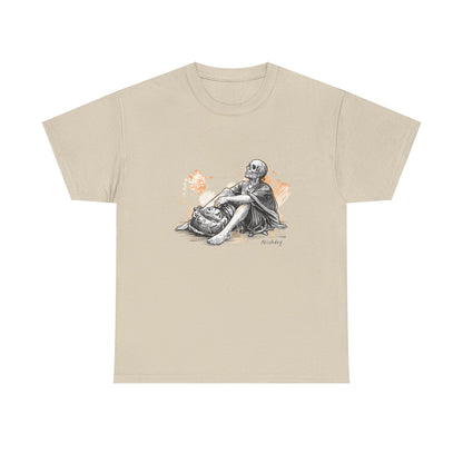 Skeleton Contemplation Sketch T-Shirt | Eco-Limited