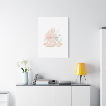 Focus on Intentions Canvas | Gentle Wellness Wall Art, Pastel Gradient Meditation Print