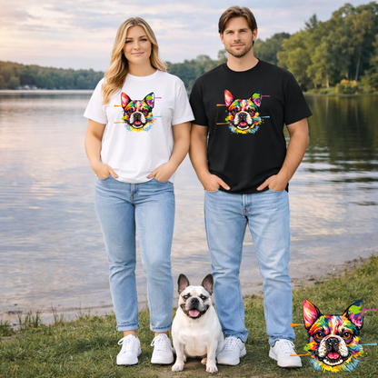 Colorful French Bulldog Art T-Shirt | Eco-Limited