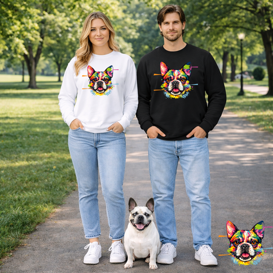 Colorful French Bulldog Art Sweatshirt | Eco-Limited