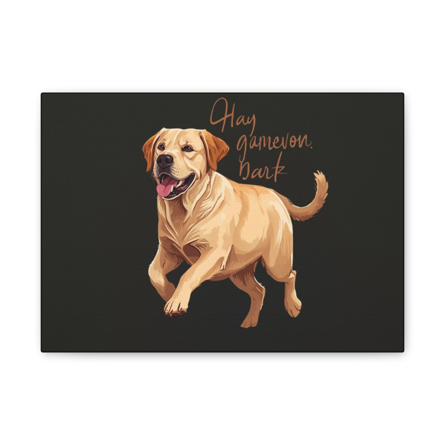 Happy Gamelon Bark Dog Canvas Wall Art | Eco-Limited