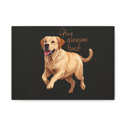 Happy Gamelon Bark Dog Canvas Wall Art | Eco-Limited