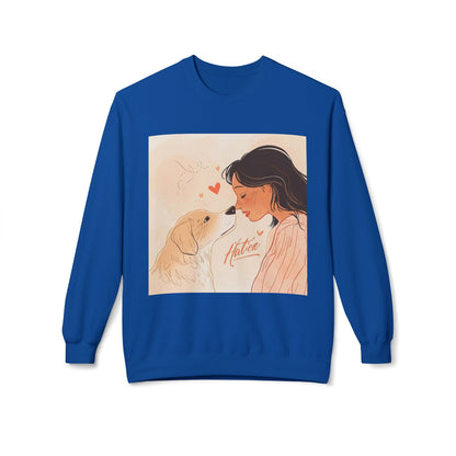 Heartfelt Dog Love Illustration Crewneck | Eco-Friendly - Limited