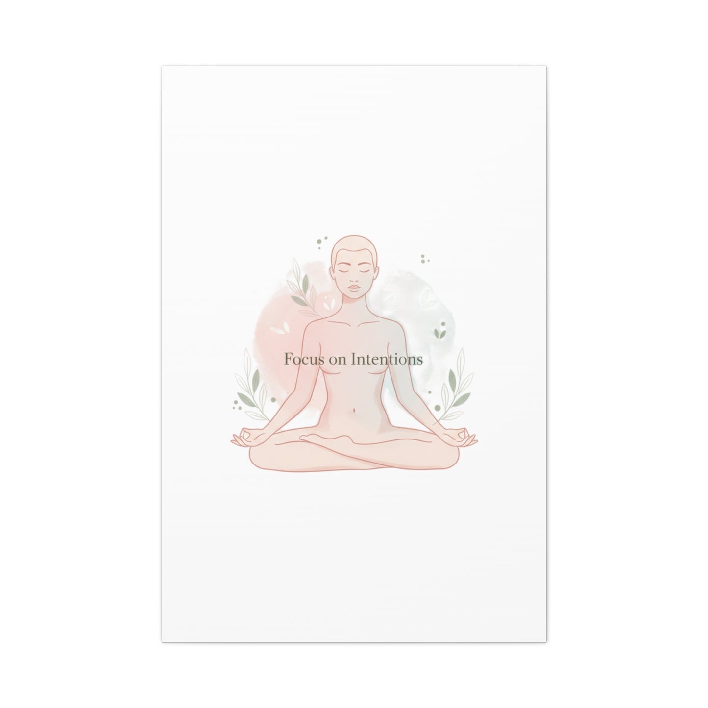 Focus on Intentions Canvas | Gentle Wellness Wall Art, Pastel Gradient Meditation Print