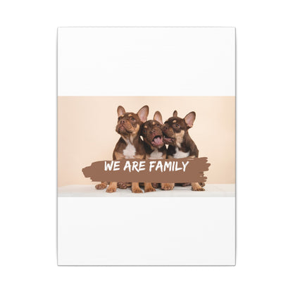 We Are Family French Bulldog Canvas Wall Art