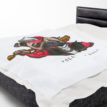 Gangster Pug Throw Velveteen Plush Blanket