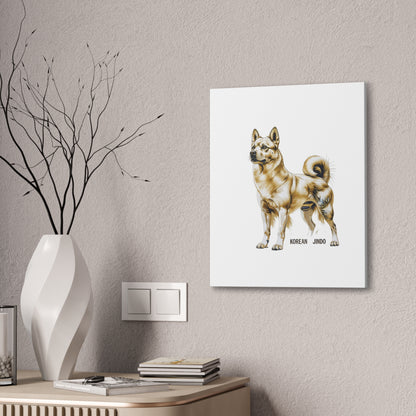 Korean Jindo Dog Illustration Canvas Wall Art | Eco - Limited