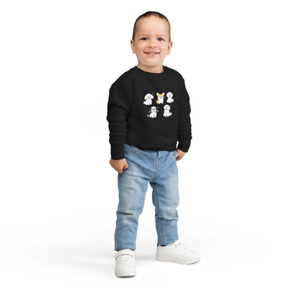 Cute Cartoon Puppies Crewneck for Kids