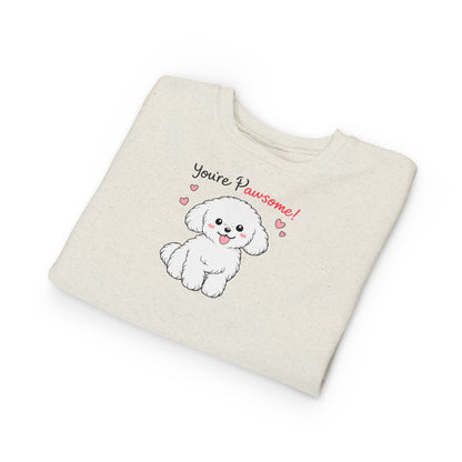'You're Pawsome!' Cute White Puppy Kids Pullover
