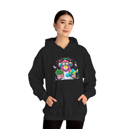 Neon Groove DJ Monkey Hoodie | Eco-Limited