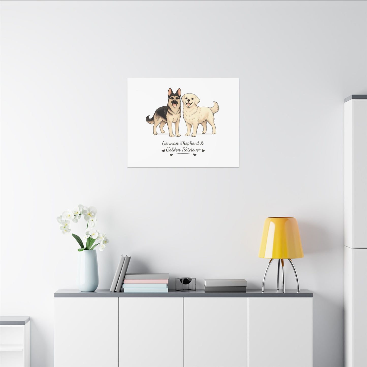 German Shepherd & Golden Retriever Canvas Wall Art