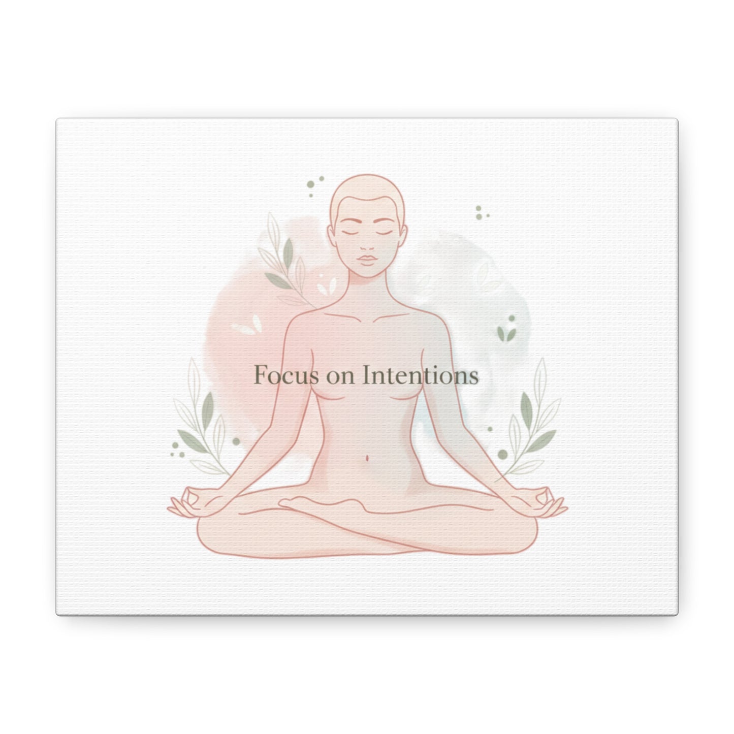 Focus on Intentions Canvas | Gentle Wellness Wall Art, Pastel Gradient Meditation Print