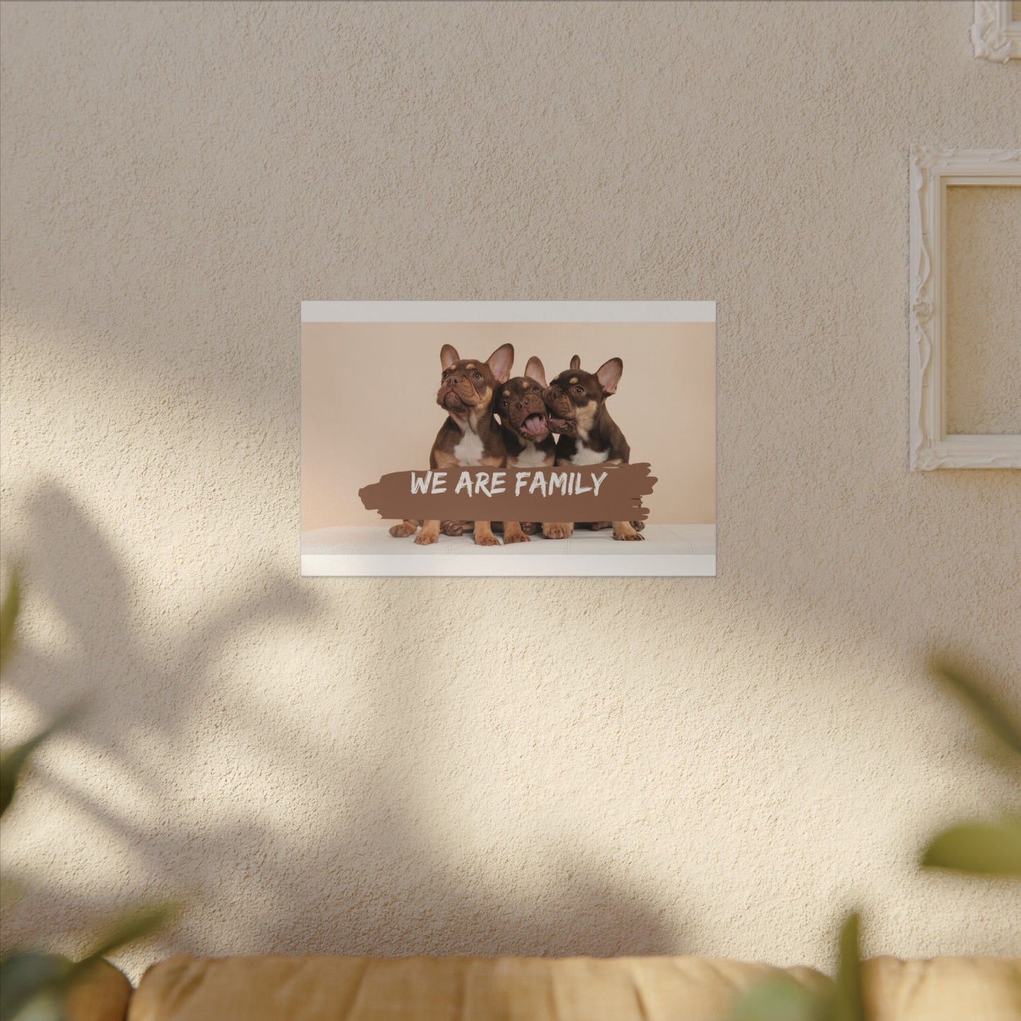 We Are Family French Bulldog Canvas Wall Art