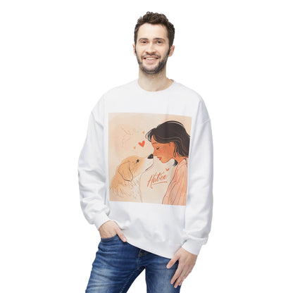 Heartfelt Dog Love Illustration Crewneck | Eco-Friendly - Limited