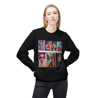 Pop Art Portrait Collage Graphic Sweatshirt