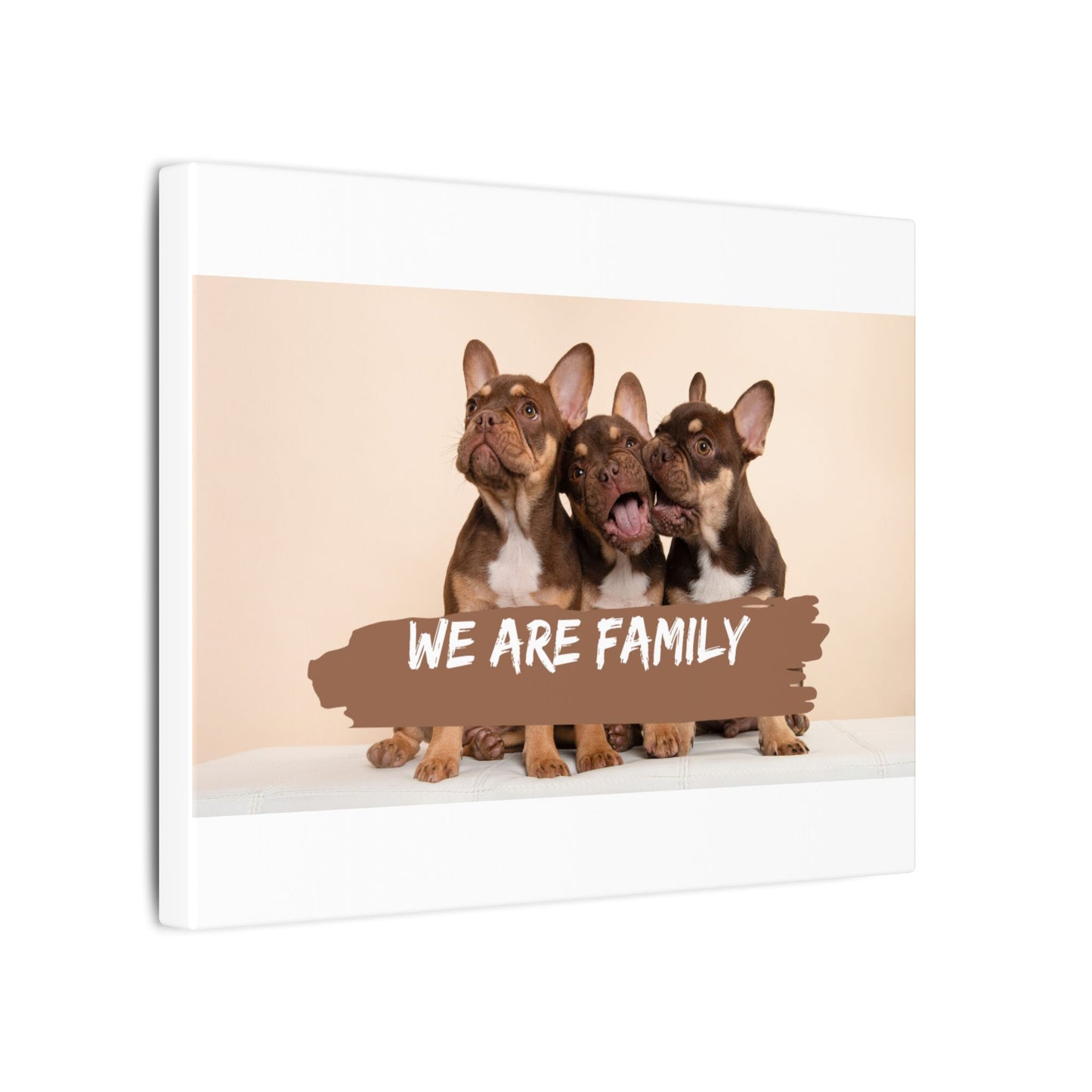 We Are Family French Bulldog Canvas Wall Art