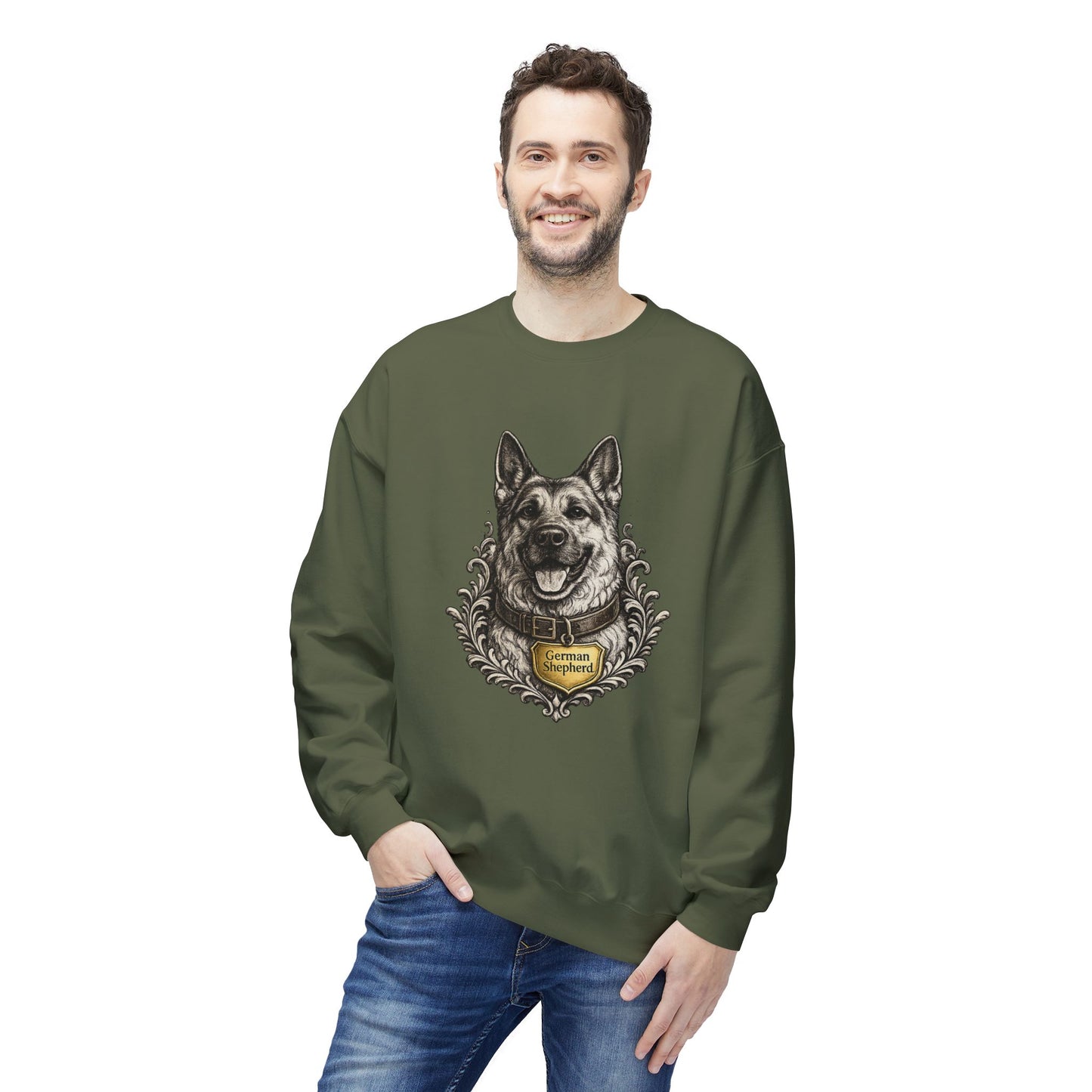German Shepherd Ink Illustration Sweatshirt | Eco-Limited