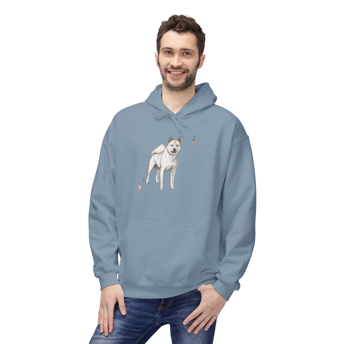 Korean Jindo Ink Illustration Hoodie | Eco-Limited