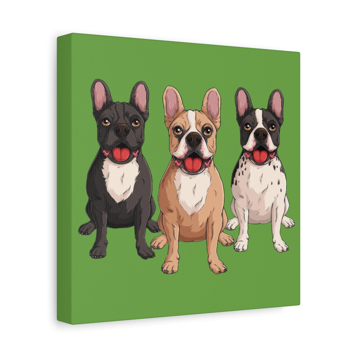 French Bulldog Trio Canvas Wall Art|Eco-Friendly - Limited