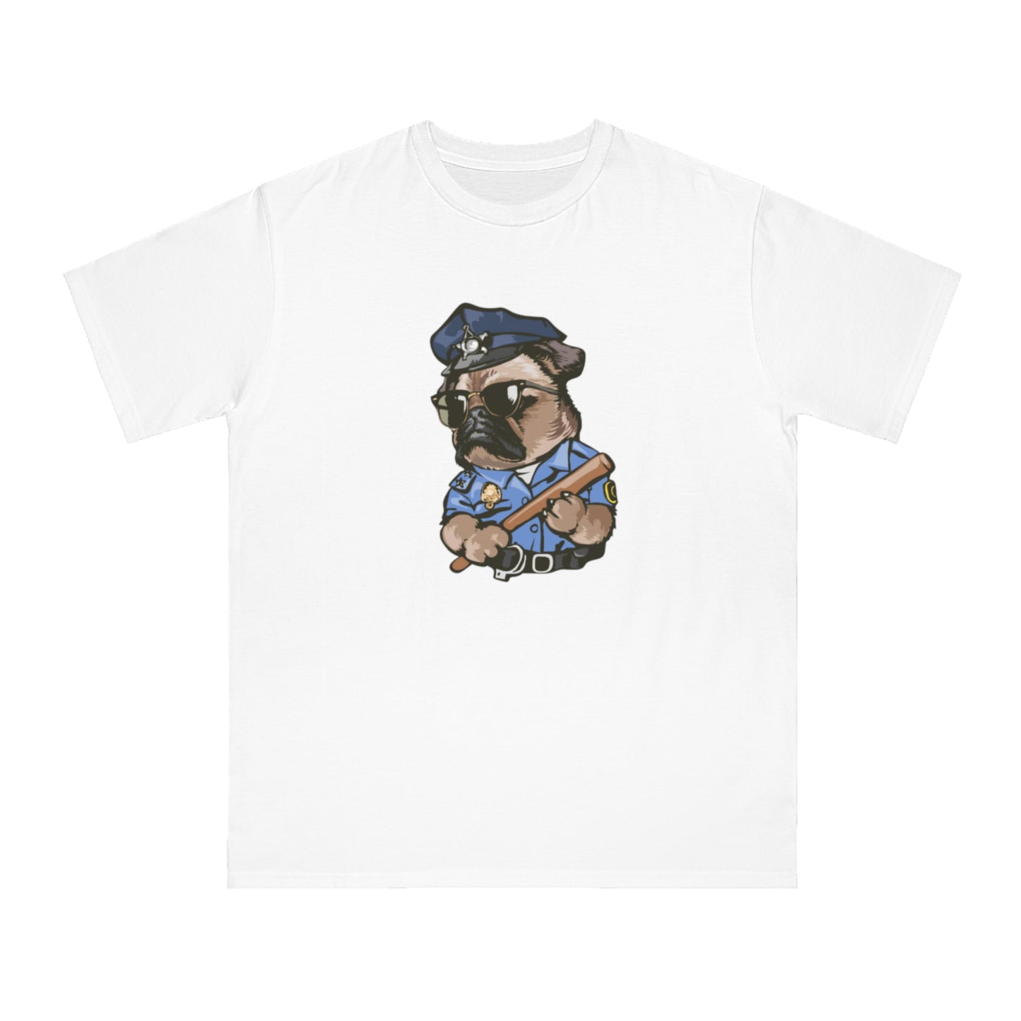 Cute Pug Cop Graphic Organic Tee