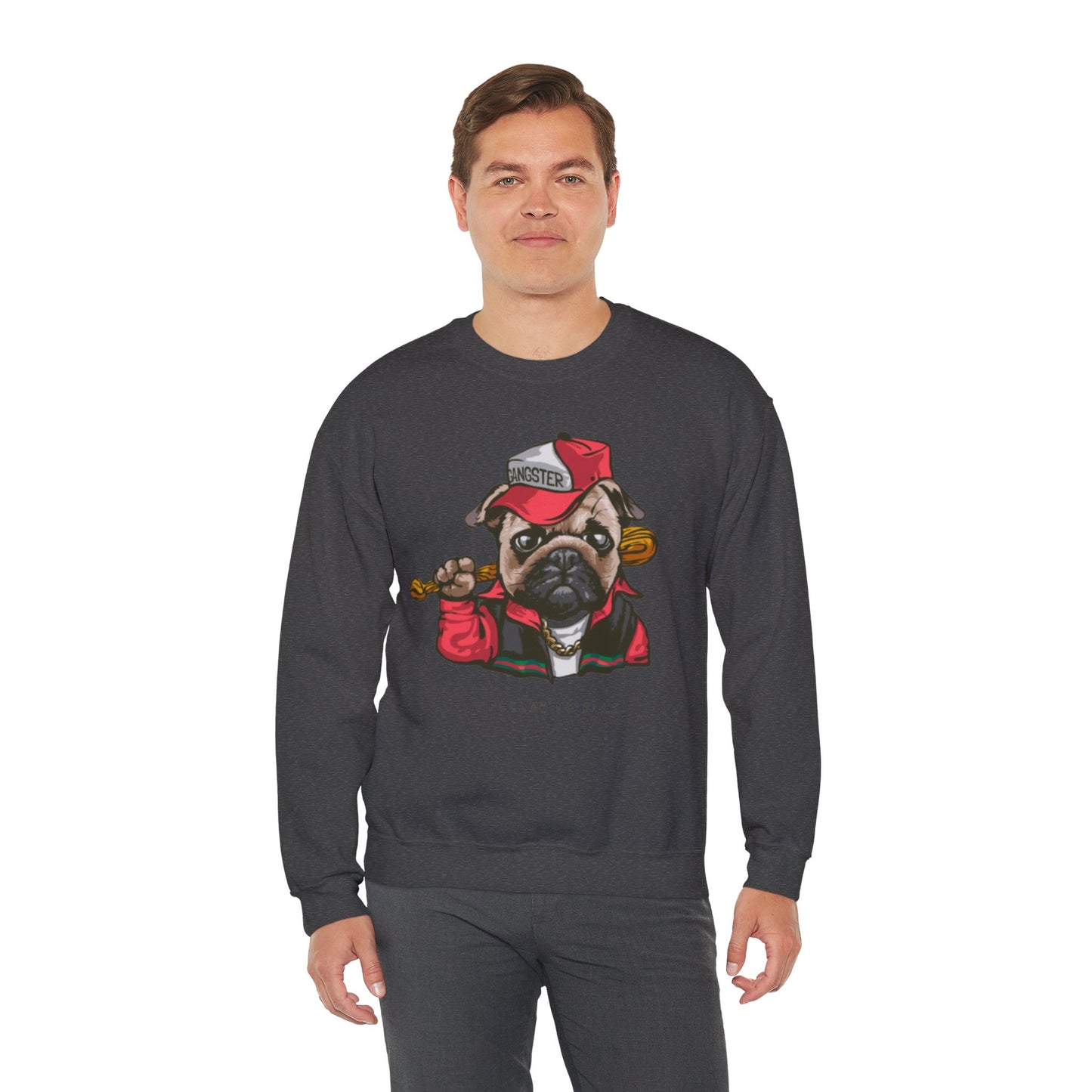 Gangster Pug Graphic Sweater | Eco-Limited