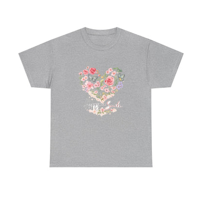 Happy Smile Floral Heart T-Shirt | Eco-Limited