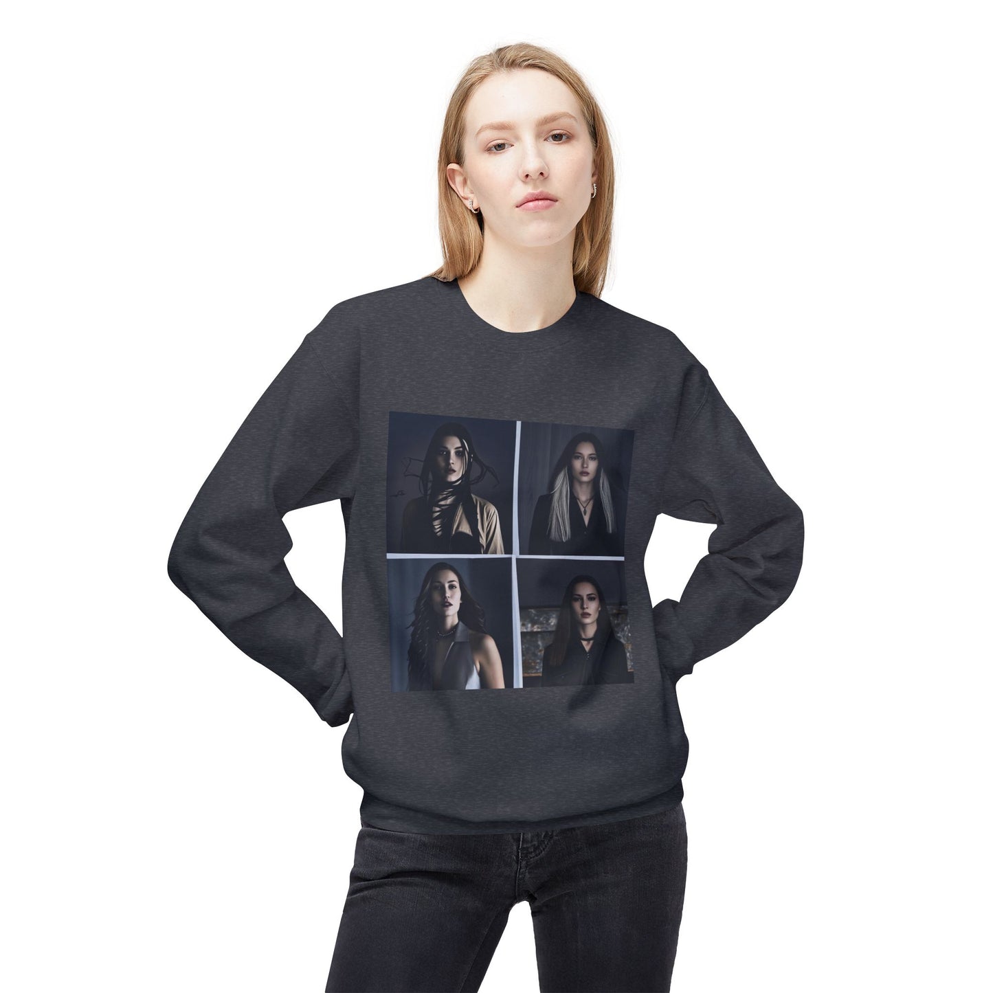 Dark Portrait Grid Sweatshirt | Eco-Limited