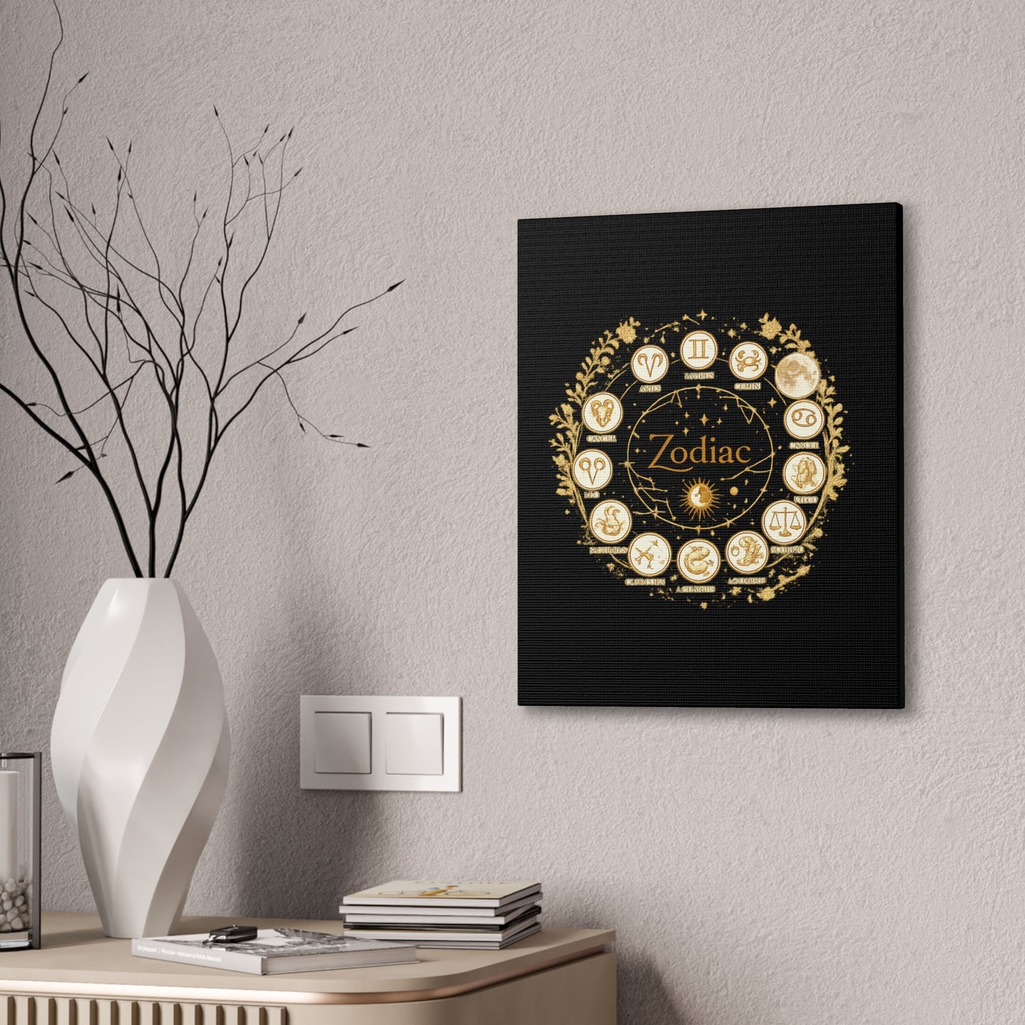 Golden Zodiac Astrology Canvas | Eco-Limited