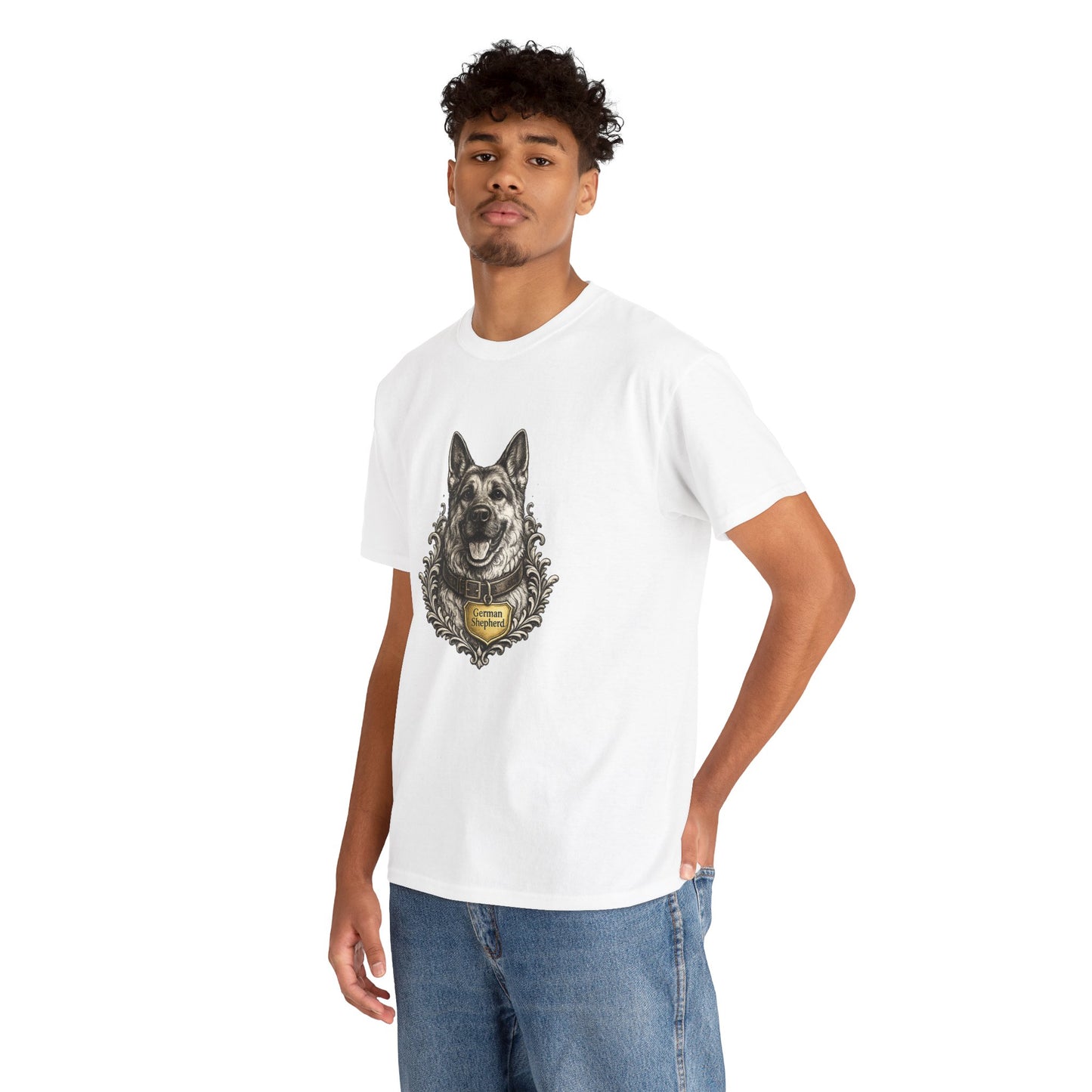 German Shepherd Ink Illustration T-Shirt | Eco-Limited