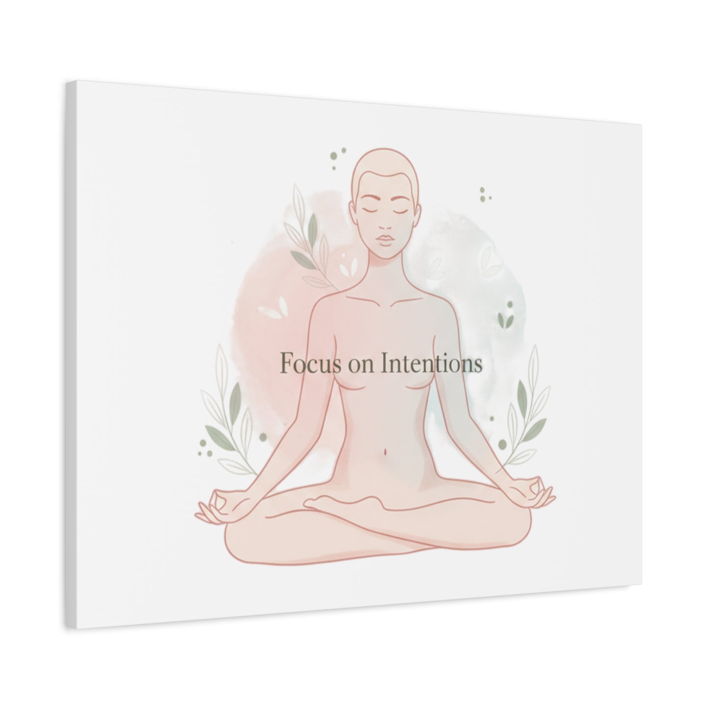 Focus on Intentions Canvas | Gentle Wellness Wall Art, Pastel Gradient Meditation Print