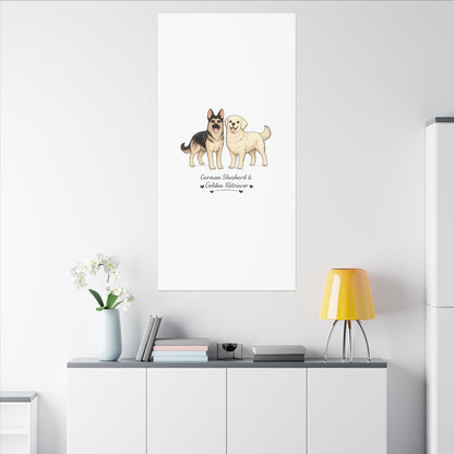 German Shepherd & Golden Retriever Canvas Wall Art