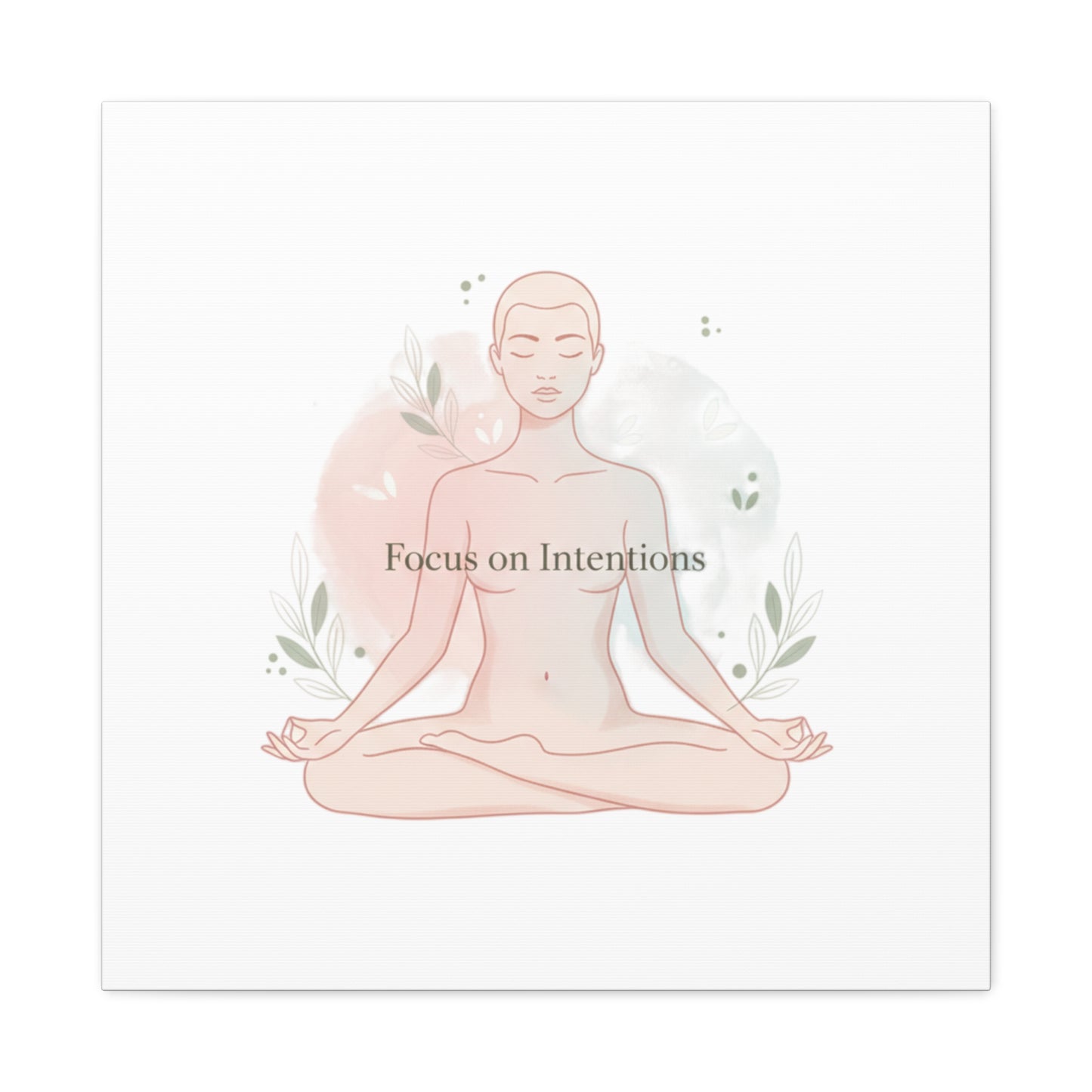 Focus on Intentions Canvas | Gentle Wellness Wall Art, Pastel Gradient Meditation Print