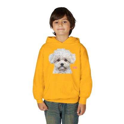 Cute White Puppy Face Youth Hoodie|Eco-Friendly - Limited