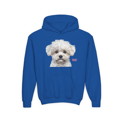 Cute White Puppy Face Youth Hoodie|Eco-Friendly - Limited