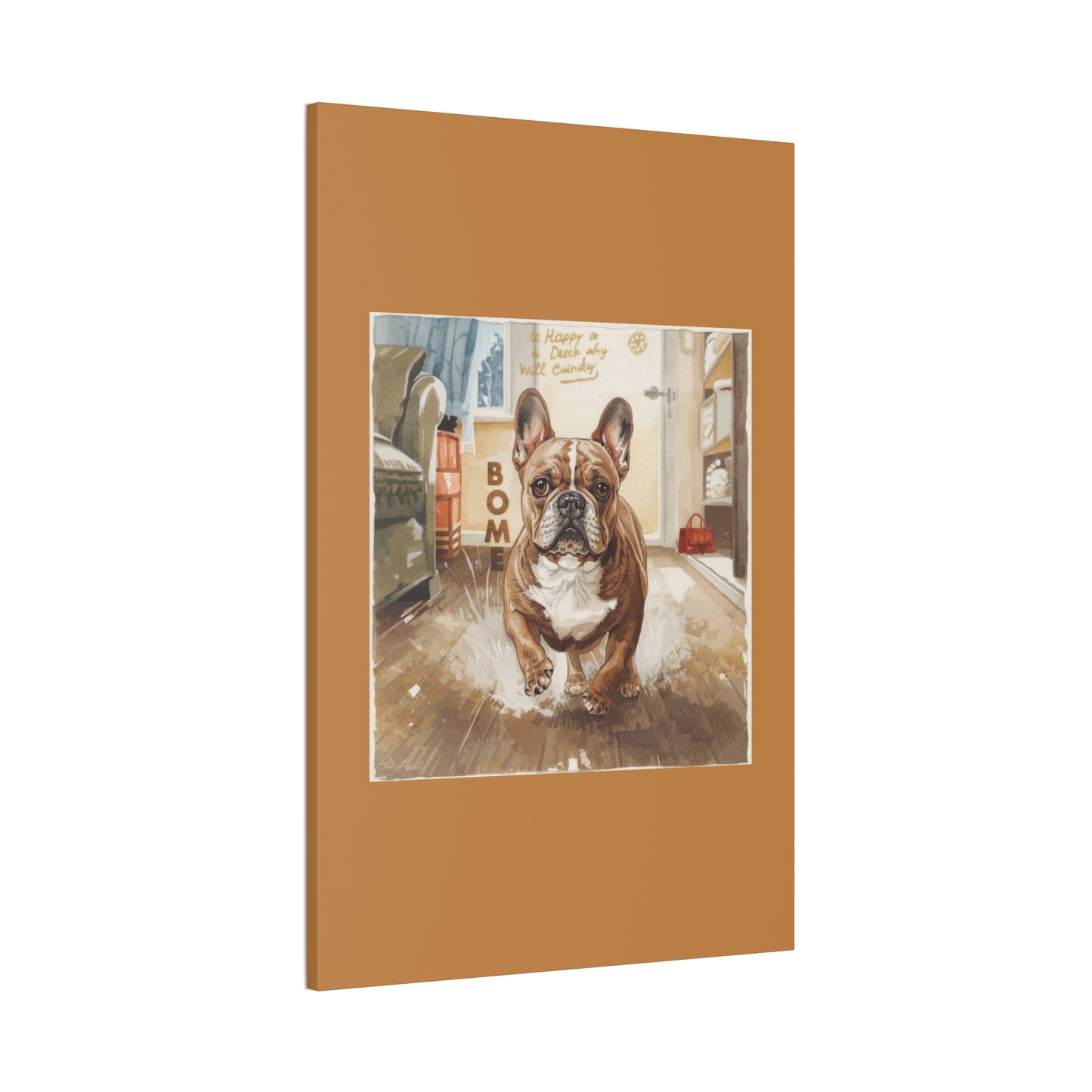 Happy Home Bulldog Canvas Art | Eco-Limited