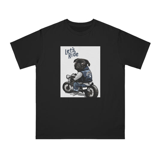 Let’s Ride Pug Organic T-Shirt | Organic-Limited