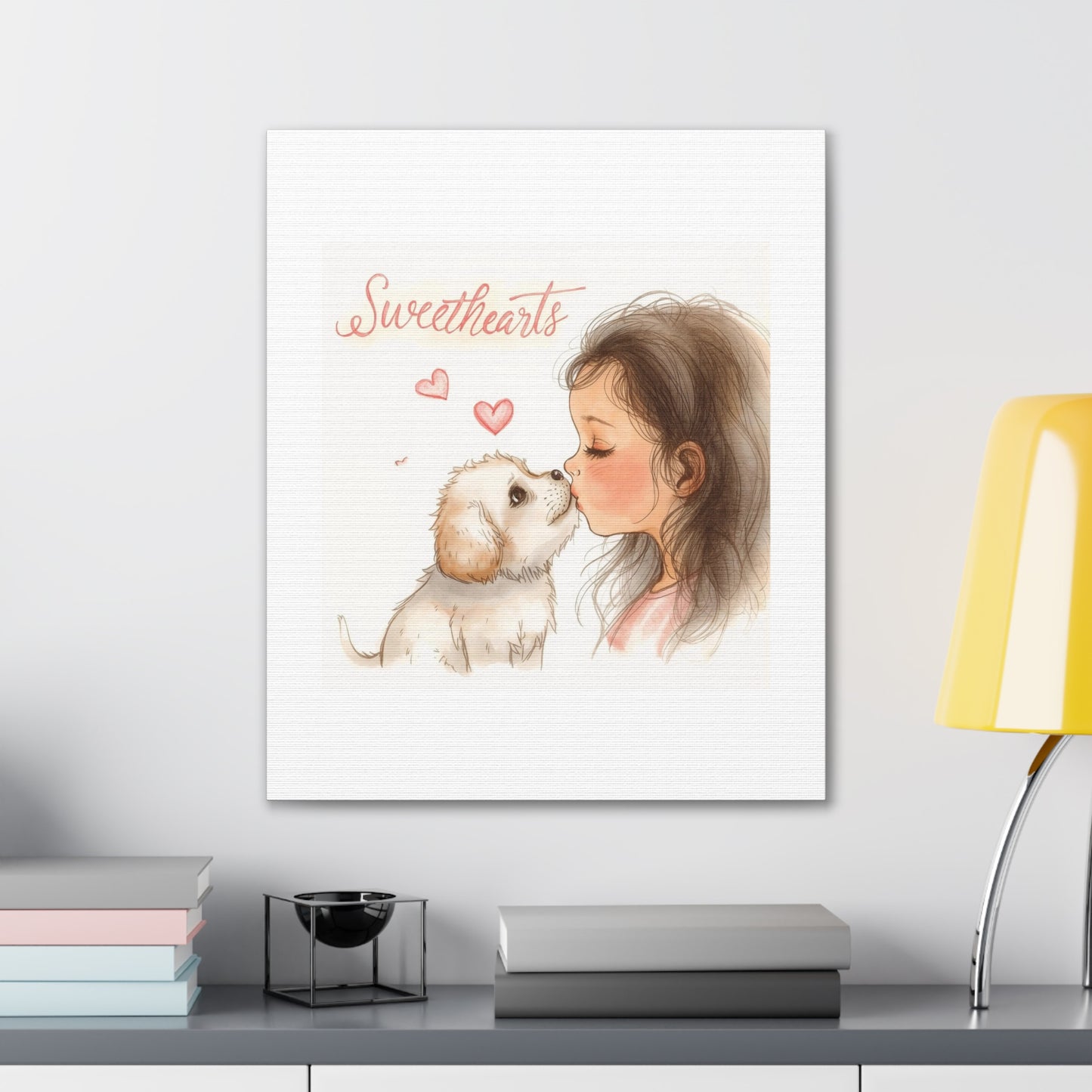 Sweethearts – Child &amp; Puppy Love Canvas | Eco-Limited